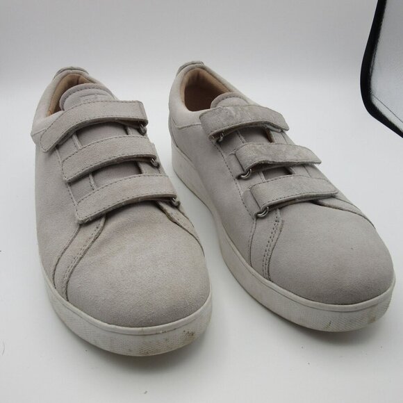 Fitflop Rally Strap Suede Sneakers Gray Comfort Women's 9 - Picture 1 of 7